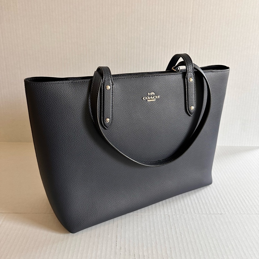 Coach Tote Pebbled Dark Blue - like new